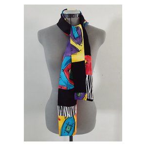 Sandwashed Silk Hand Painted Patchwork Artist Scarf